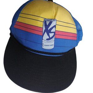 XS Gear Energy Drink Blue Mesh Trucker Hat Cap Braided Rope Adjustable Strap